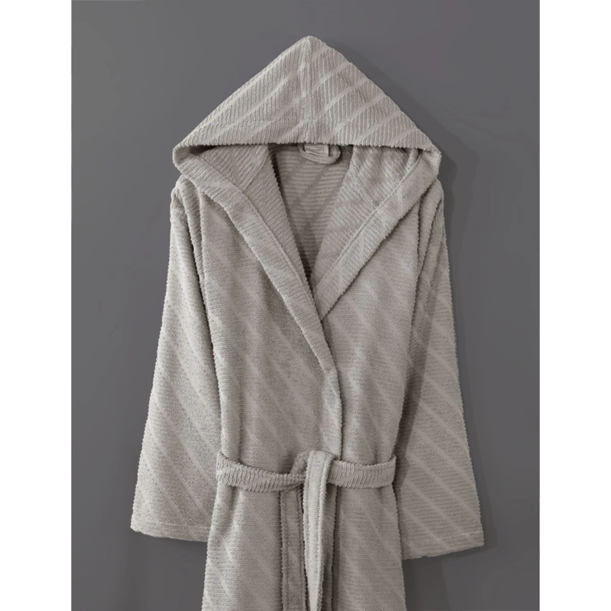 Manamo Dolce Bathrobe Cotton Vizon Jaqcuard Hooded S/M