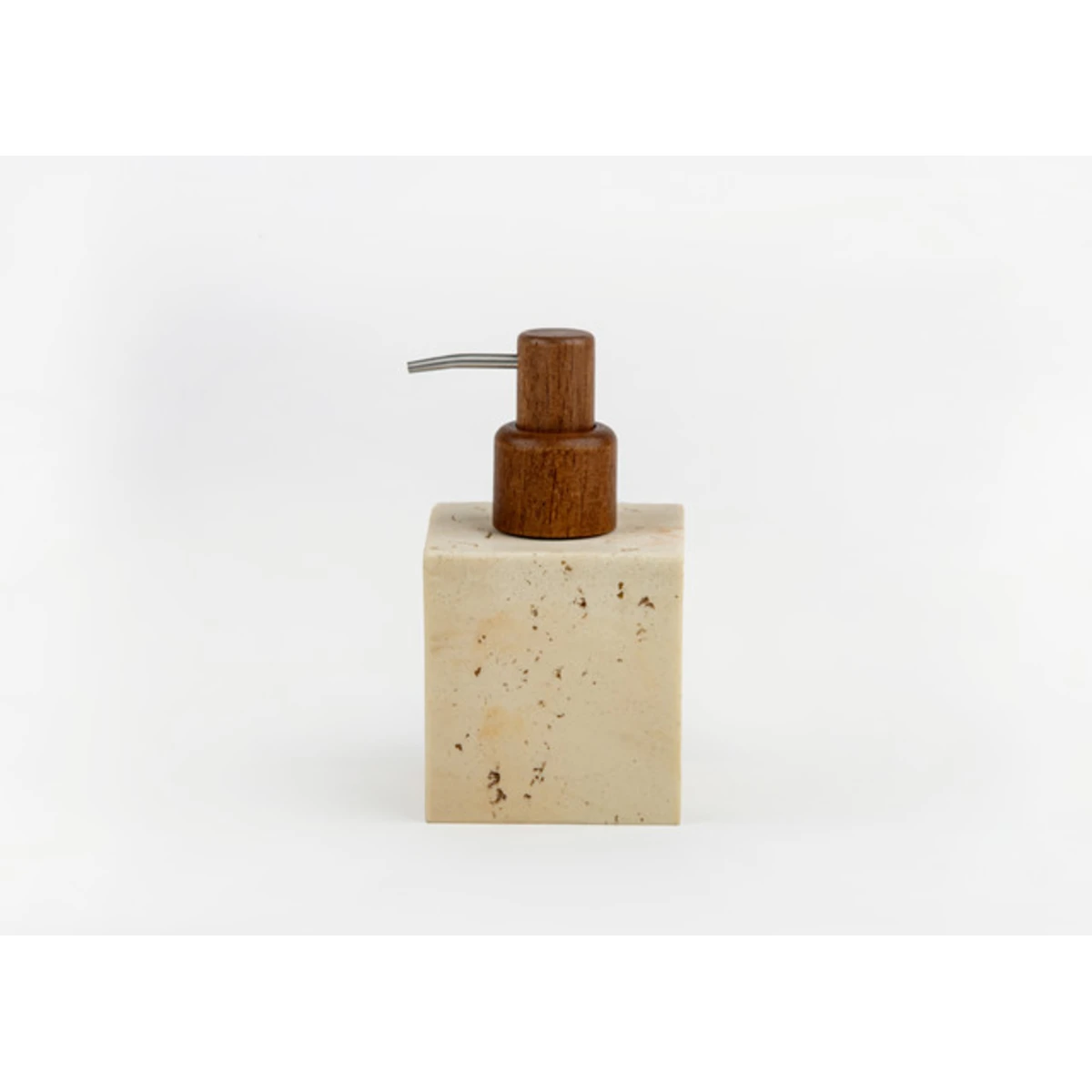 Manamo Fiona Liquid Soap Dispenser  Polyresin Stone Color  8.1x8.1x14.9 cm