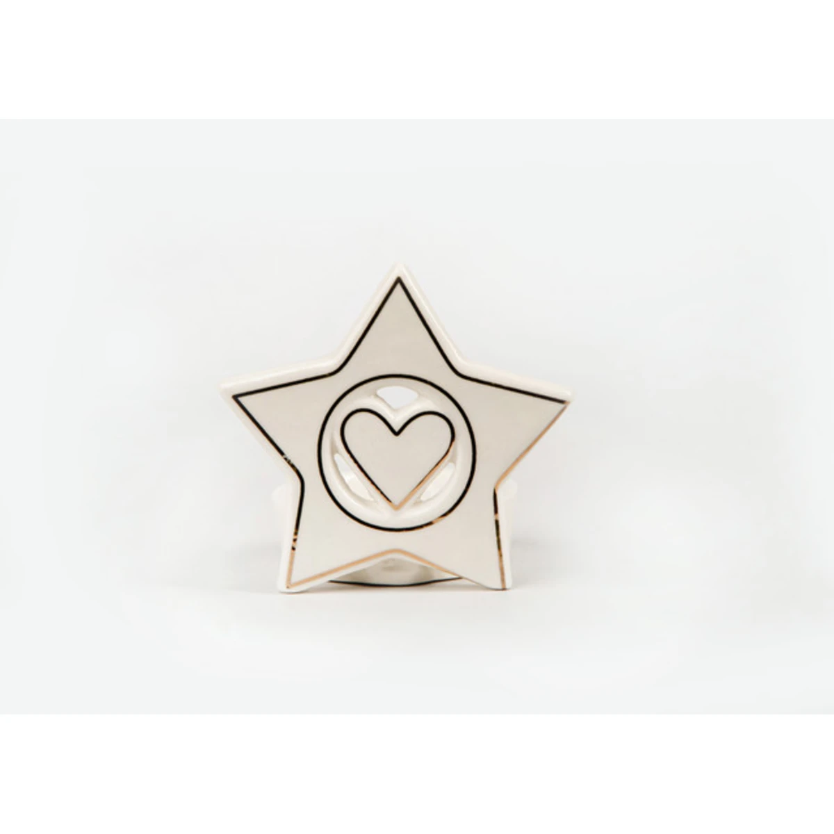 Manamo Star Candle Holder Porcelain White  8.7x6.8x7.4 cm