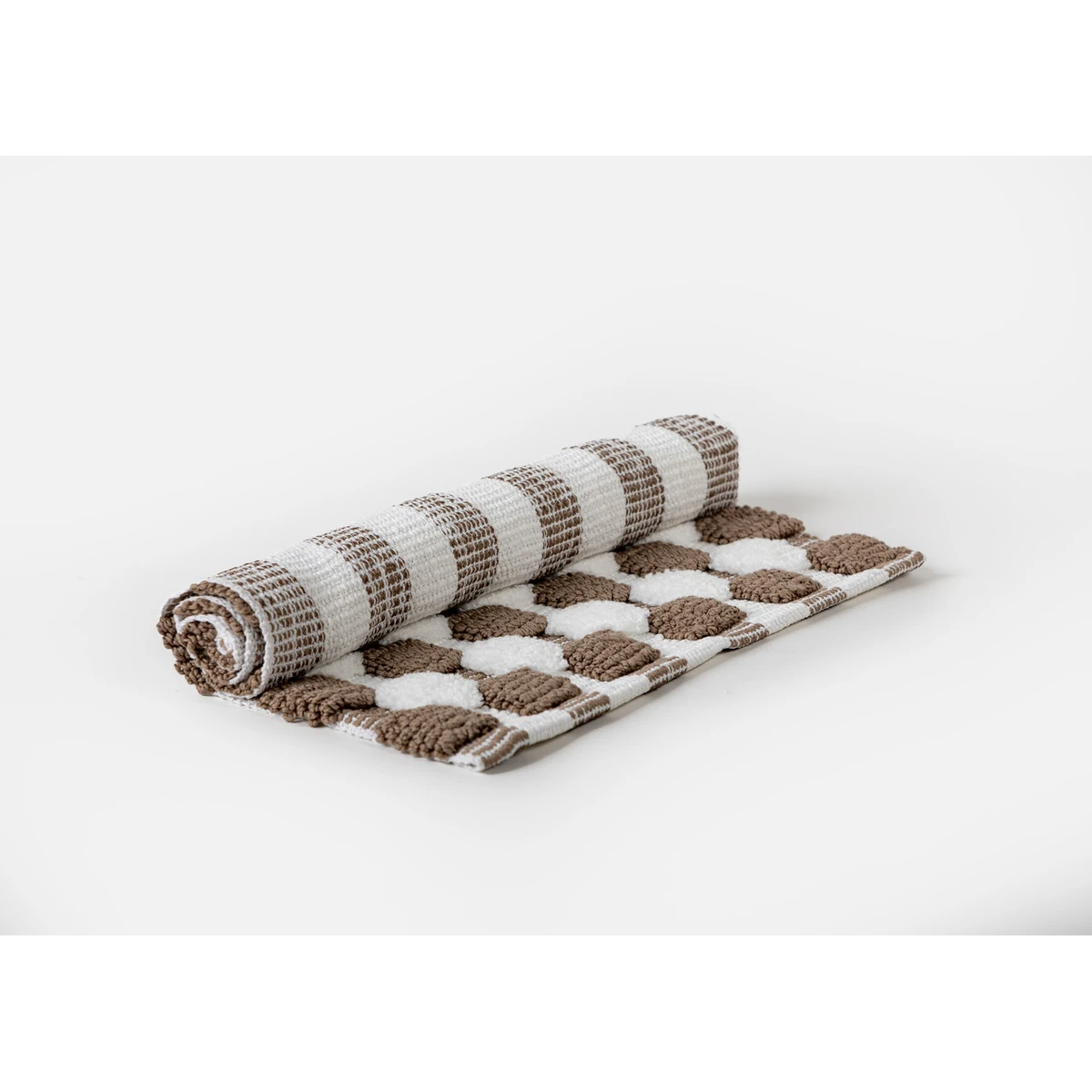 Manamo Big Square Bath Mat Micro-chenille Brown Hand-woven40x60 cm