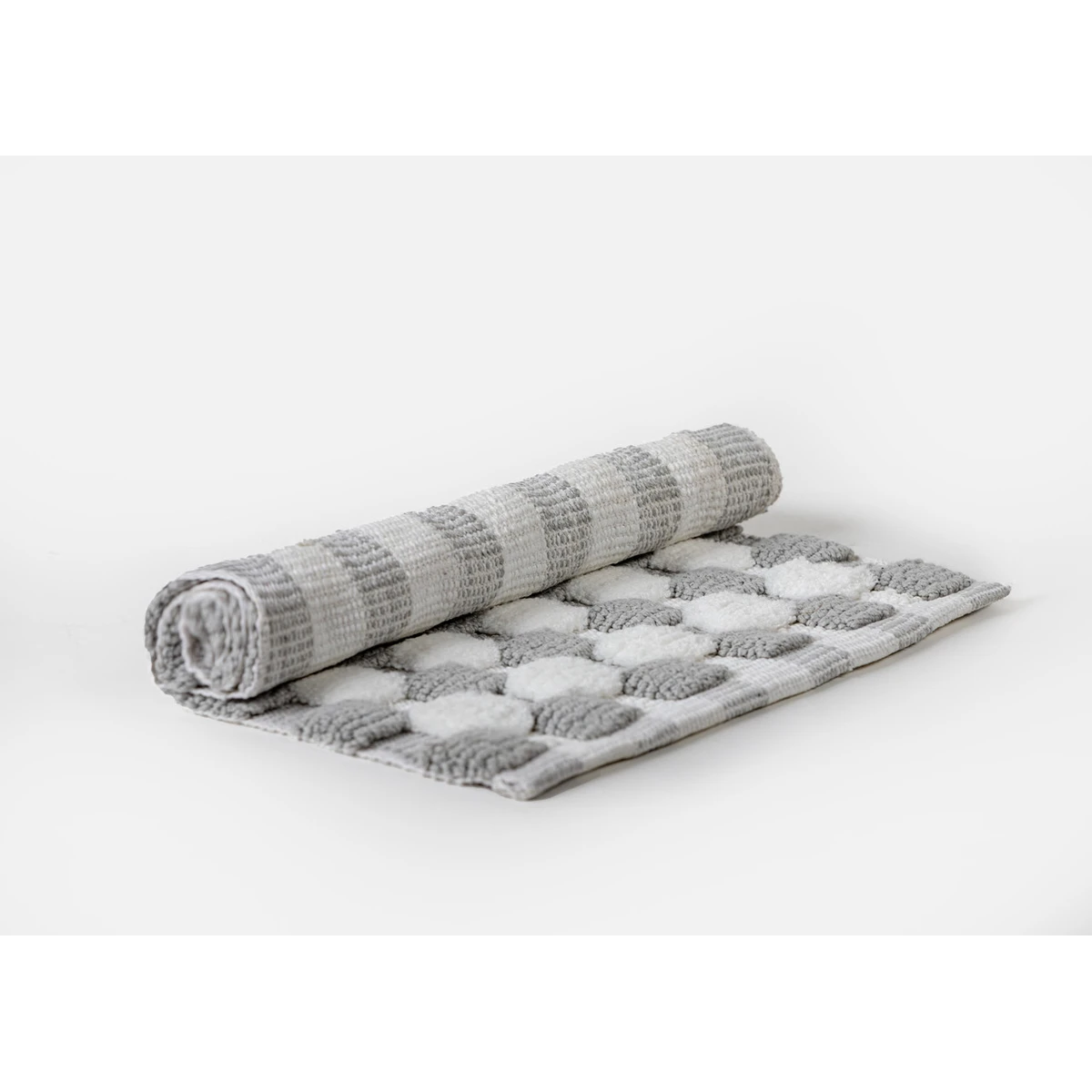 Manamo Big Square Bath Mat Micro-chenille Grey Hand-woven40x60 cm