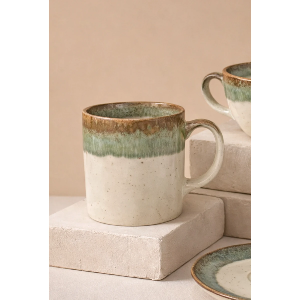 Manamo Luna Mug Ceramiic Green  300 cc