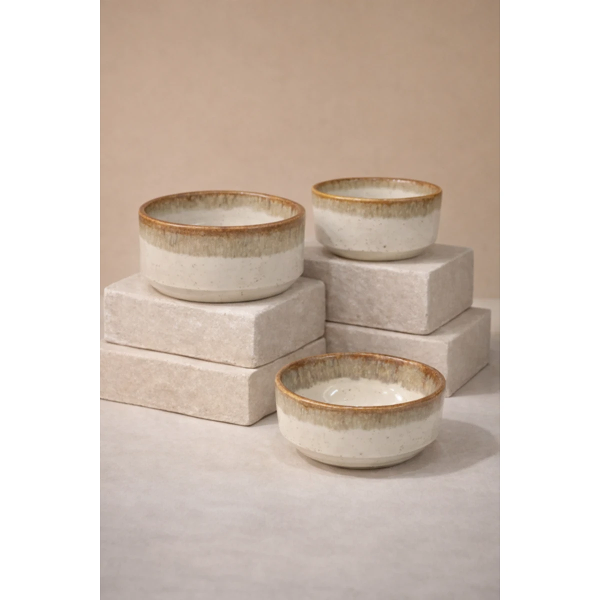 Manamo Luna Bowl Ceramiic Beige  12 cm