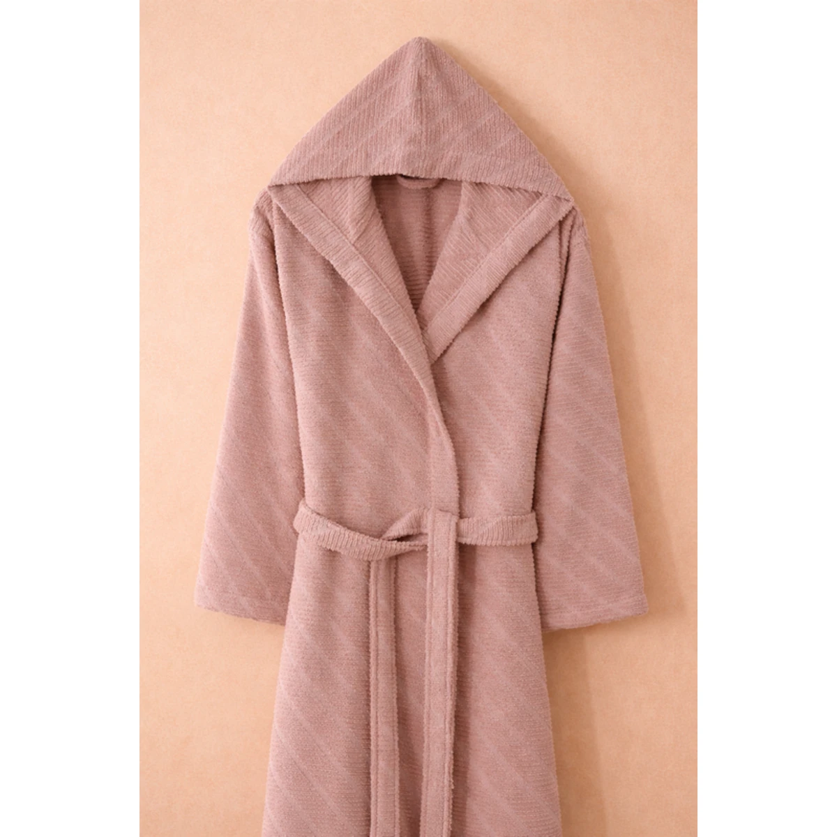 Manamo Dolce Bathrobe Cotton Blush Jaqcuard Hooded 2XL/3XL