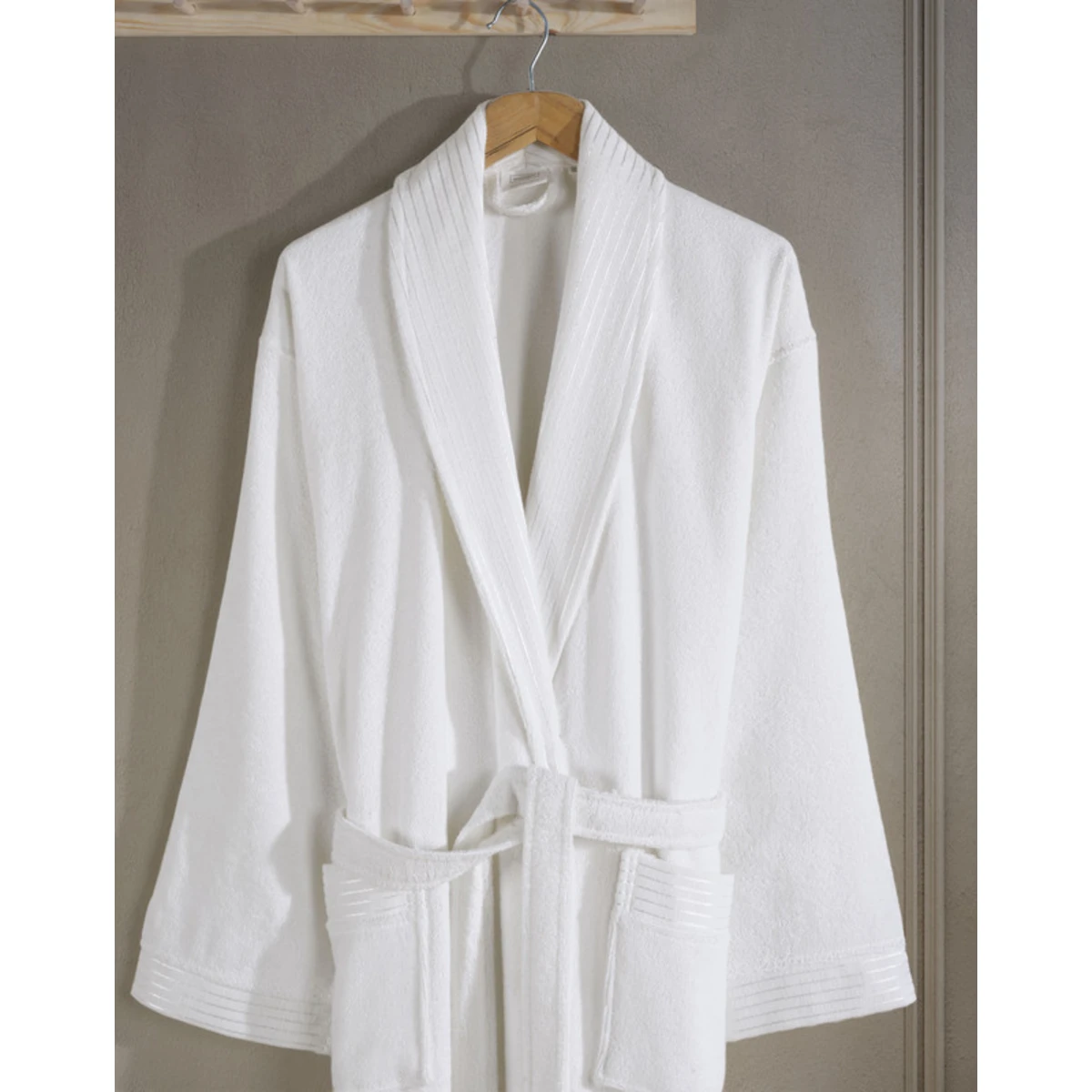 Manamo Jess Shawl Collar Bathrobe Cotton Cream L/XL