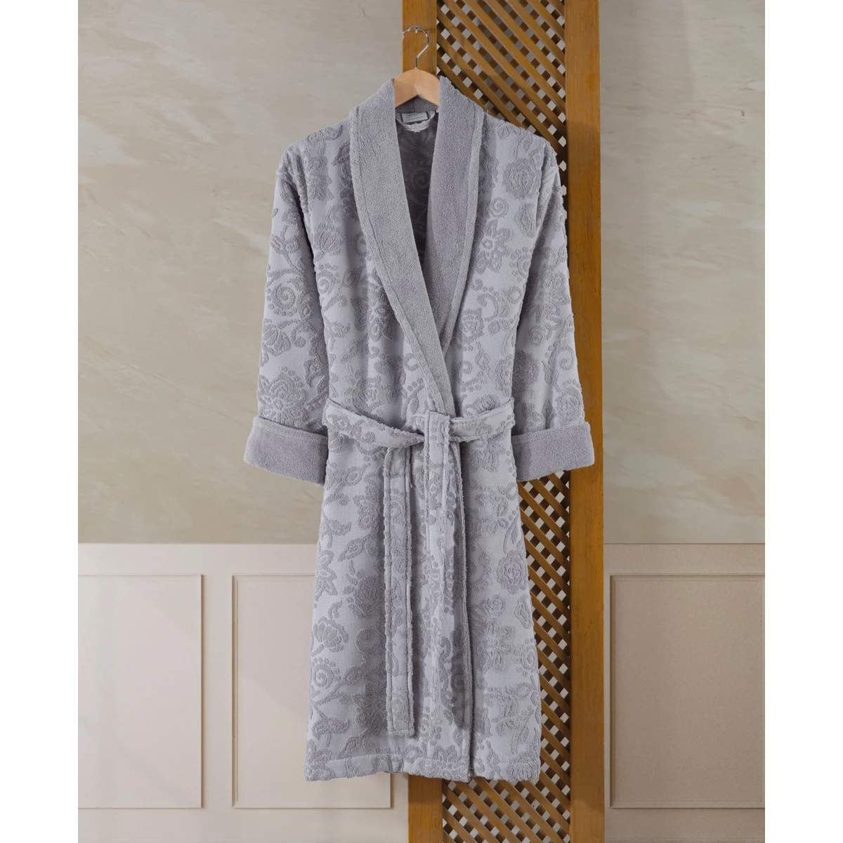 Manamo Stella  Jacquard  Bathrobe Grey S/M