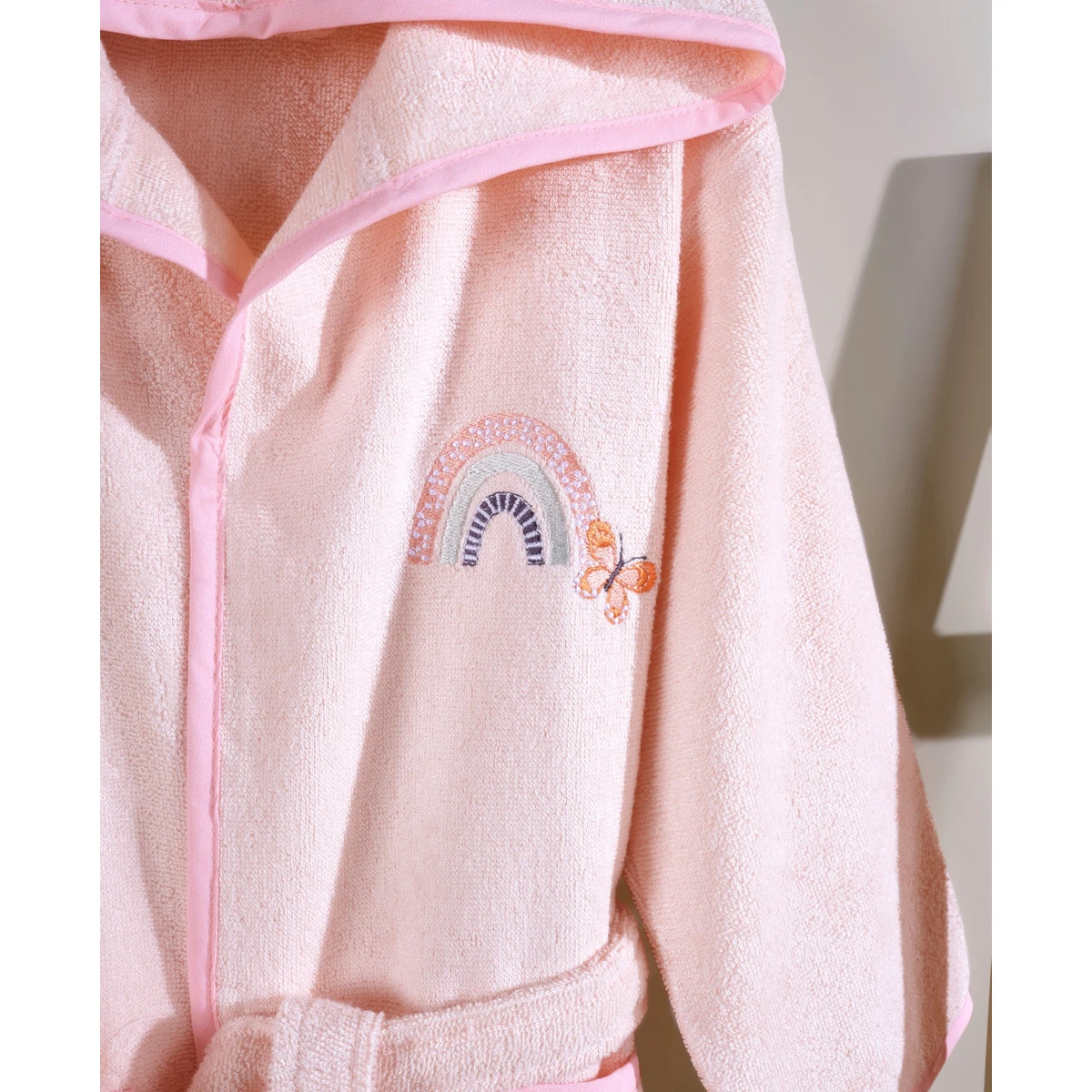 Manamo  Butterfly & Rainbows  baby Bamboo Bathrobe Silver Peony 12/24 Month