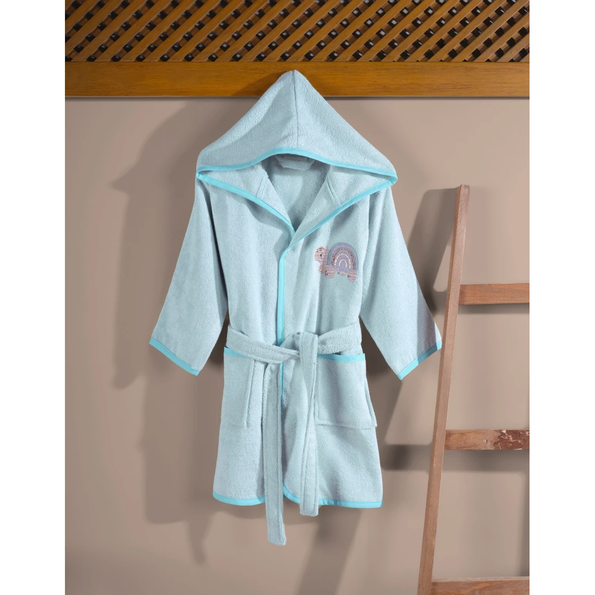 Manamo  Tiny Turtles baby Bamboo Bathrobe Cameo 12/24 Month