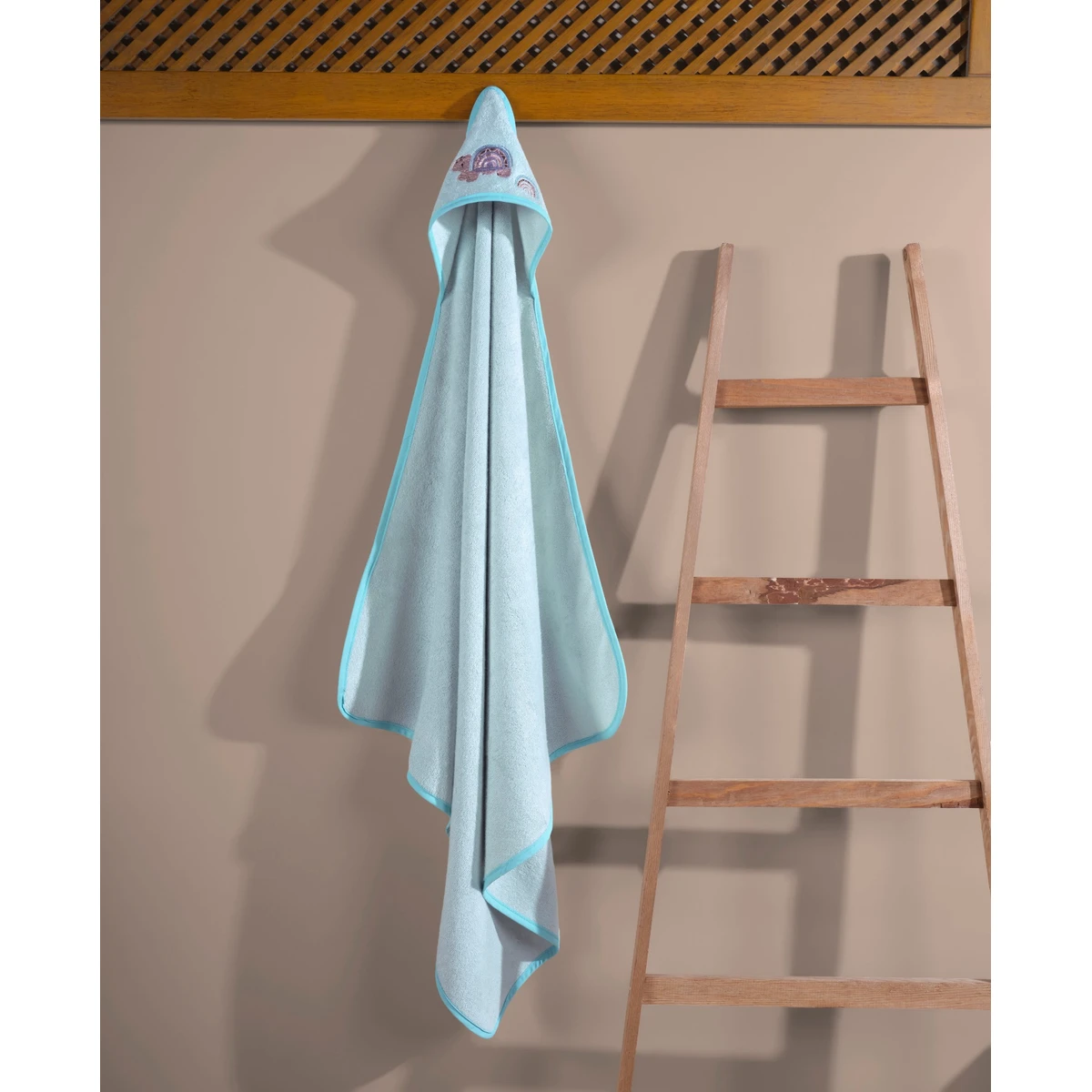 Manamo Tiny Turtels Baby Hooded Towel  Cameo 90X90 cm