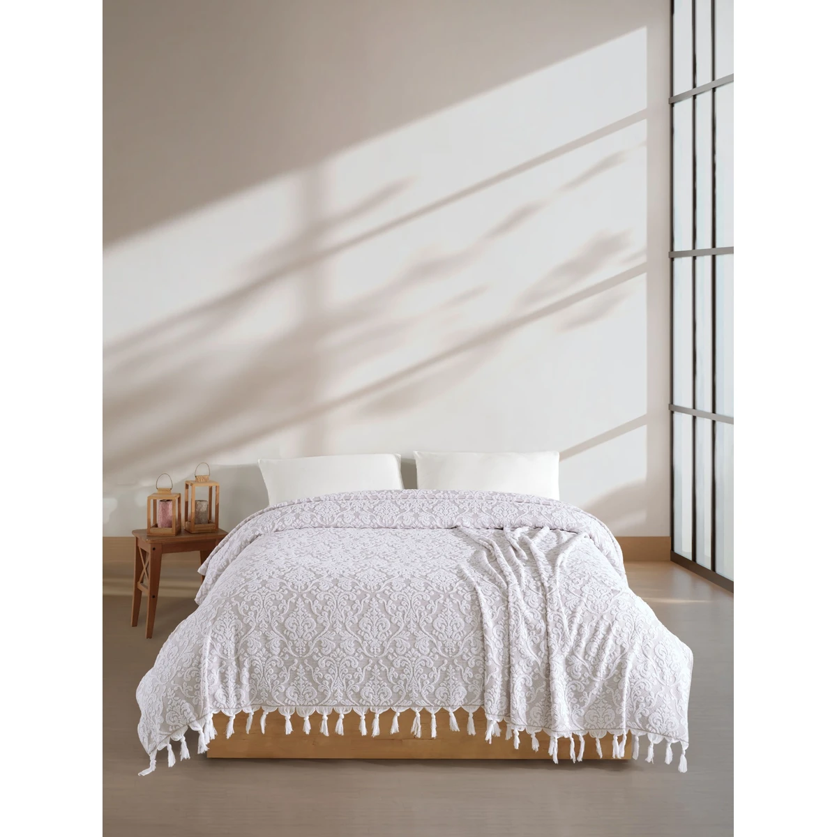 Manamo Lily Pique Cotton White/Beige Single Size 160x230 cm