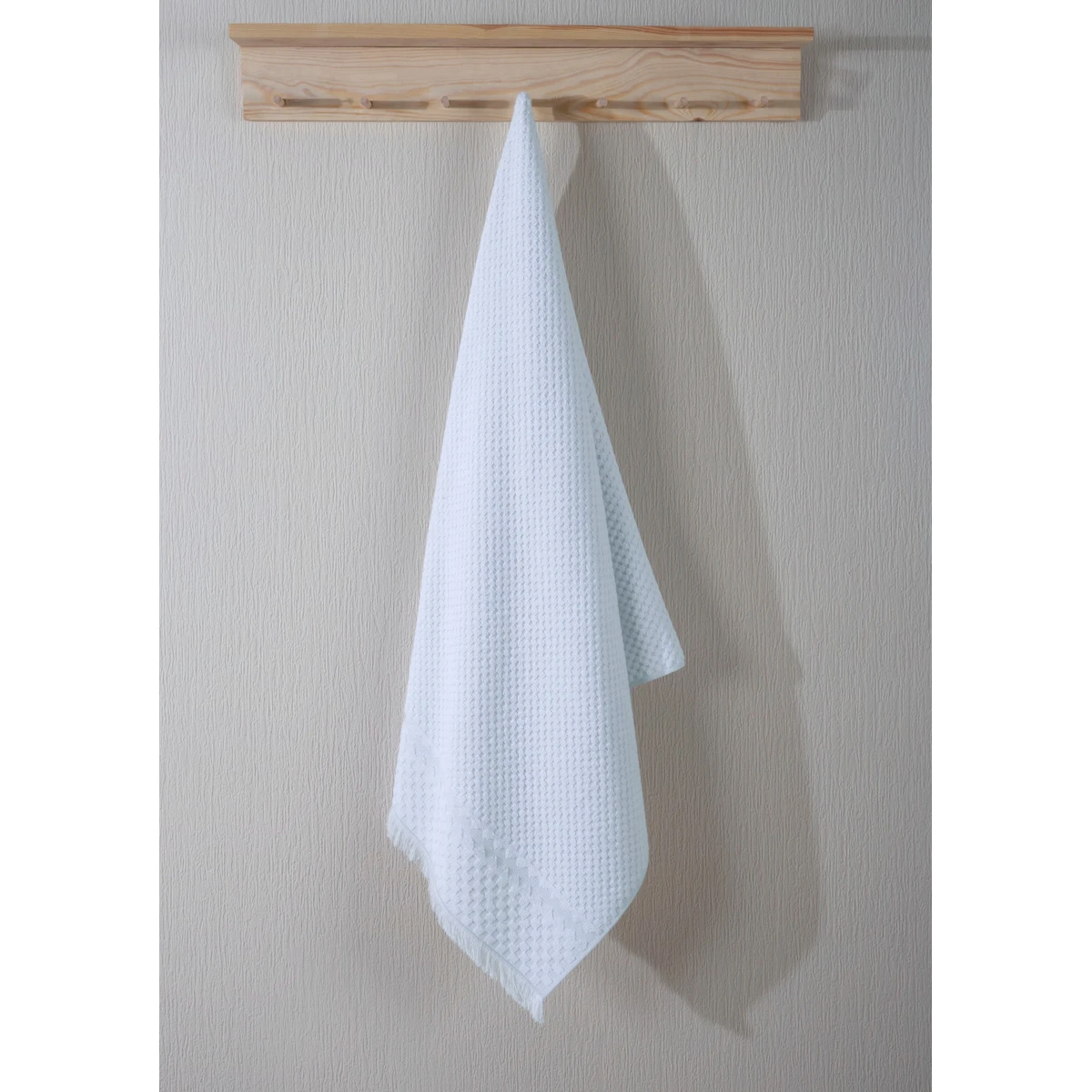 Manamo Kent Bath Towel Cotton White Jacquard 75x140 cm