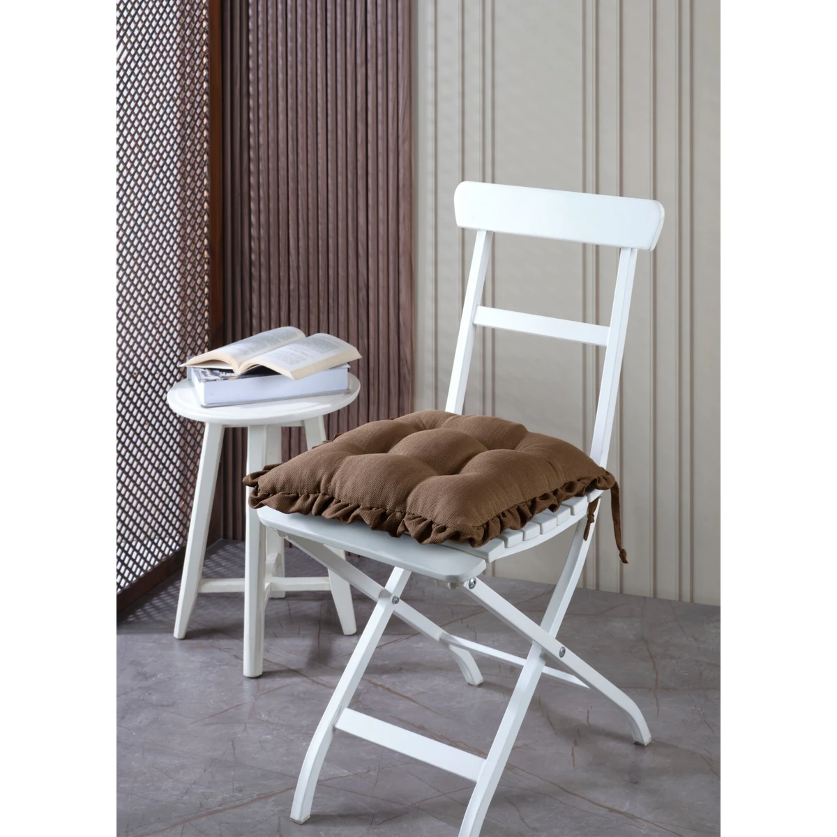 Manamo Amy Chair Pad Polyester Brown 40x40x3 cm