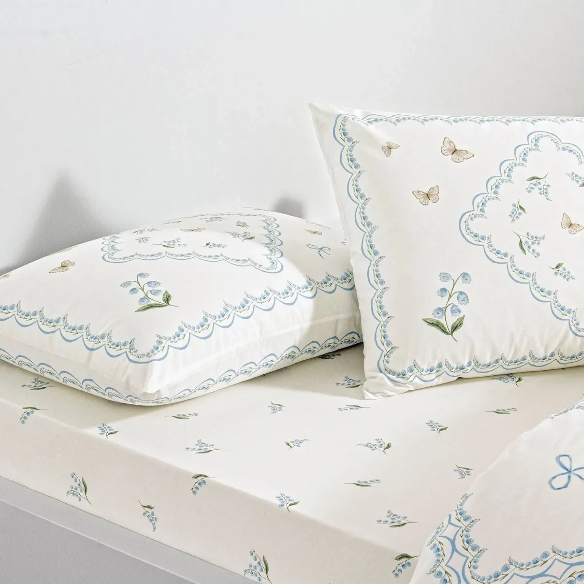 TAC Elyon Ranforce Bed Linen Set Single Blue 160x220+180x260+50x70 cm 