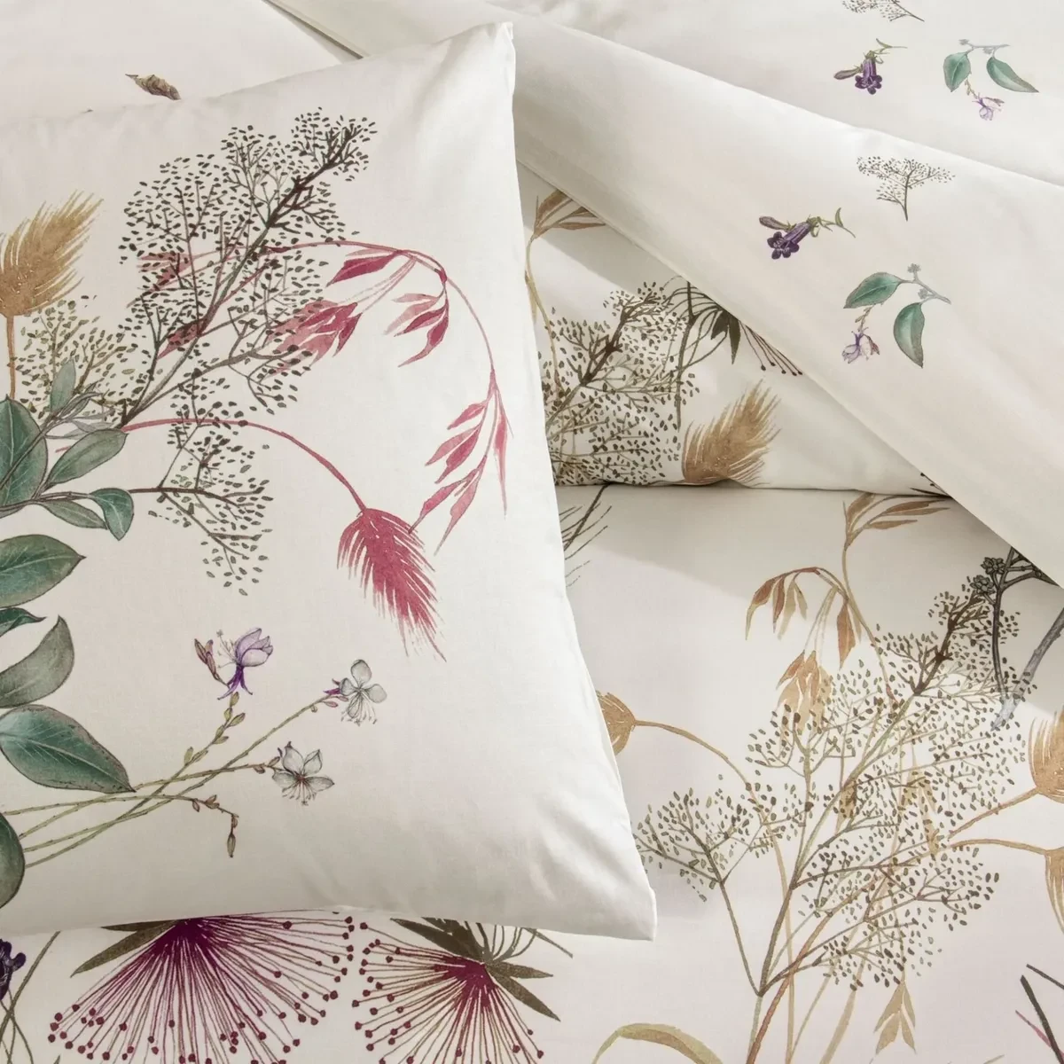 TAC Elowen Ranforce Bed Linen Set Double Size 200x220+240x260+50x70(2pc) cm   