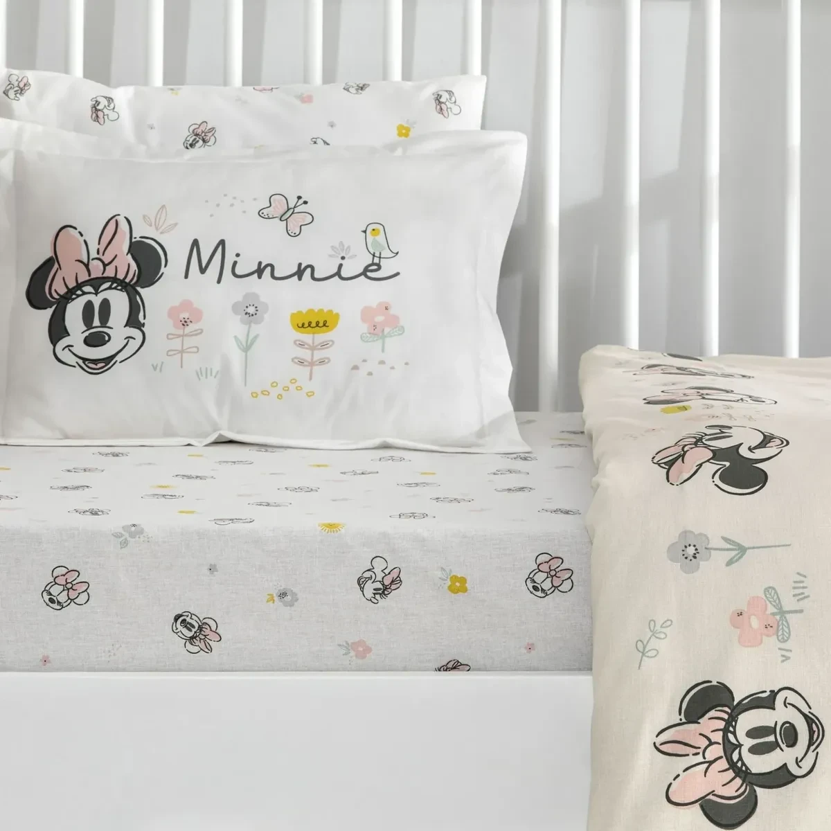 TAC Cotton Baby Minnie Mouse Dream Bed Linen Set 100x150+120x180+34x45 (2pc)    