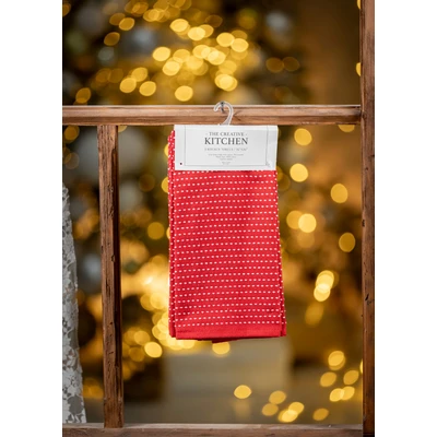 Manamo Line Kitchen Towel Set Cotton Red  41x66+3 სმ