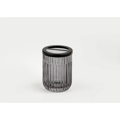 Manamo Diamond Toothpaste Dispenser Glass Black  8.1x8.1x10.9 cm