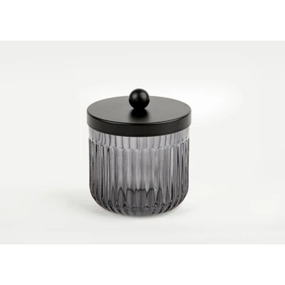 Manamo Diamond Cotton Cover Glass Black  9.5x9.5x11 cm