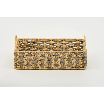 Manamo Bety Tray Wicker Natural/Grey Rectangular 35x25x8 cm