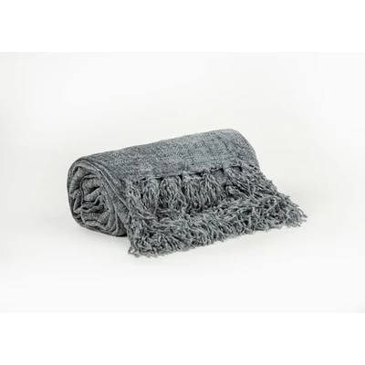 Manamo Chic Throw Polyester Grey 130x150+2x10cm
