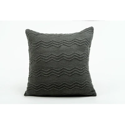 Manamo Zigzag Decorative Pillow Case Acrylic Anthracite 45x45 cm