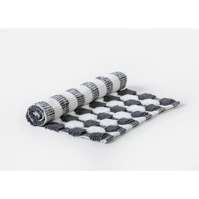 Manamo Big Square Bath Mat Micro-chenille Black Hand-woven40x60 cm