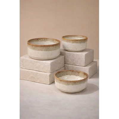 Manamo Luna Bowl Ceramiic Beige  6 cm