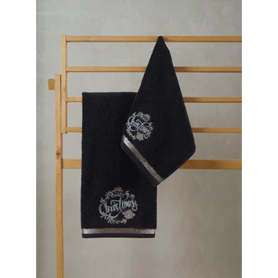Manamo Merry Christmas Face Towel Cotton Black  50x70 სმ