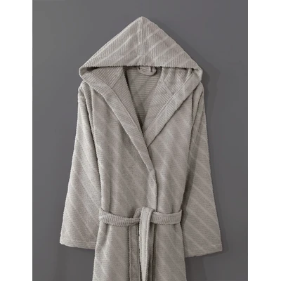 Manamo Dolce Bathrobe Cotton Vizon Jaqcuard Hooded 2XL/3XL
