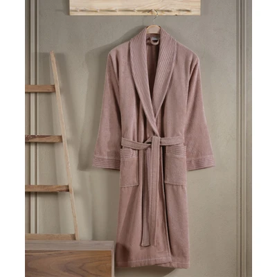 Manamo Jess Shawl Collar Bathrobe Cotton Blush S/M