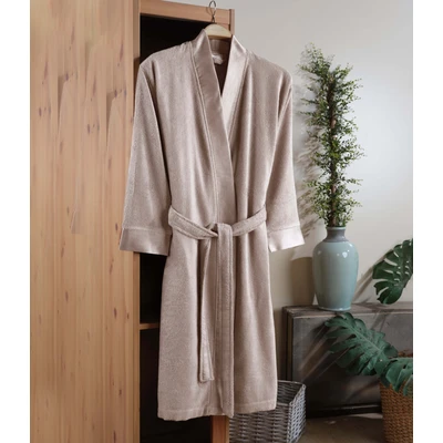 Manamo Pure Bamboo Kimono Bathrobe Beige 2XL/3XL 