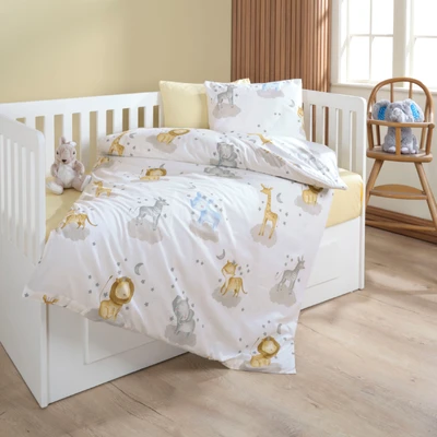 Manamo Zoo Cotton Baby  Bed Linnen Set 100x150+120x180+34x45 (2pc) 