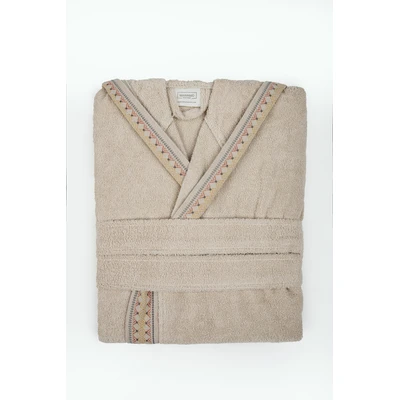 Manamo Linyi Bathrobe Cotton Linen Jacquard Hooded L/XL