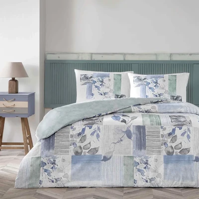 TAC Eloise Ranforce Bed Linen Set Single Blue 160x220+180x260+50x70 cm