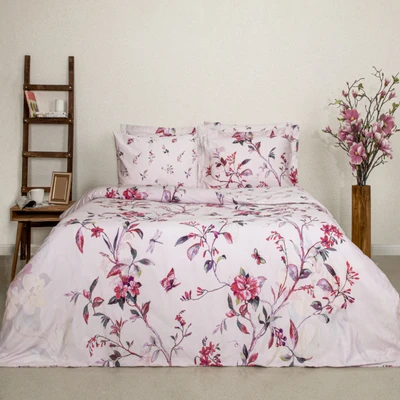 TAC Assen Digital Saten Bed Linen Set Double Size 200x220+240x260+50x70(4pc) cm