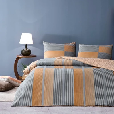 TAC Miles Ranforce Bed Linen Set Single Blue 160x220+180x260+50x70 cm 