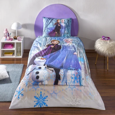 TAC Cotton Frozen Winter Bed Linen Set Single Size 160x220+100x200+50x70 (1 pc)